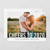 Cartes Pour Fêtes Annuelles Décontractée Soirée À 2020 Script Moderne Photo De (Devant / Derrière)