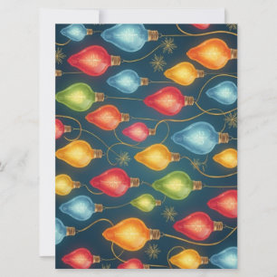 Cartes Pour Fêtes Annuelles Décor coloré et vintage des lumières de Noël