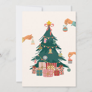 Cartes Pour Fêtes Annuelles Décor d'arbres de Noël