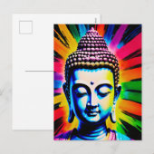 Cartes Pour Fêtes Annuelles Décor du néon bouddha (Devant / Derrière)