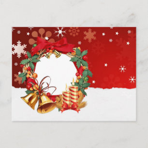 Cartes Pour Fêtes Annuelles Décor or simple et élégant Wreath Joyeux Noël