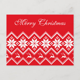 Cartes Pour Fêtes Annuelles Décor rouge simple et élégant Neige Joyeux Noël