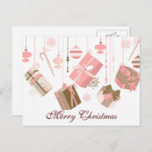 Cartes Pour Fêtes Annuelles Décor simple et élégant Joyeux Noël (Devant / Derrière)