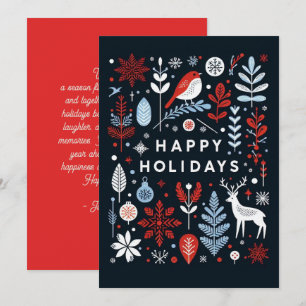 Cartes Pour Fêtes Annuelles Décoratif Fleurs Férié Bleu Rouge Blanc