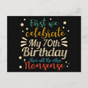 Cartes Pour Fêtes Annuelles décoratif vintage fantastique 70e anniversaire