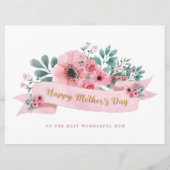 Cartes Pour Fêtes Annuelles Décoration de gâteau de fête des mères florale/Car (Devant)