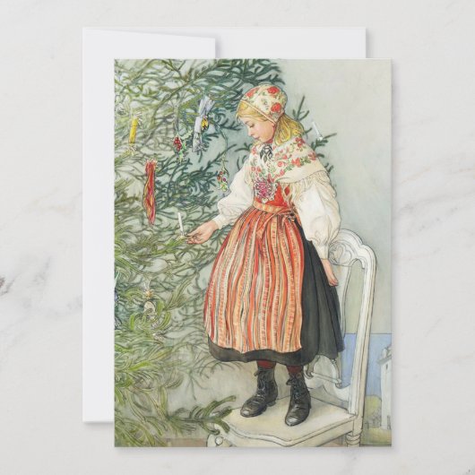 Cartes Pour Fêtes Annuelles Décoration de l'arbre de Noël - Carl Larsson (Devant)