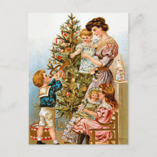 Cartes Pour Fêtes Annuelles Décoration de l'arbre de Noël vintage