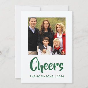 Cartes Pour Fêtes Annuelles Décoration de Noël émeraude damassé Famille photo