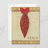 Cartes Pour Fêtes Annuelles Décoration rouge de Noël amour (Devant / Derrière)