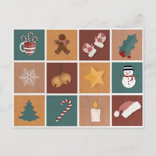 Cartes Pour Fêtes Annuelles Décorations classiques de Noël (Devant)