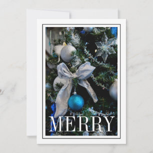 Cartes Pour Fêtes Annuelles Décorations d'arbre de Noël bleu