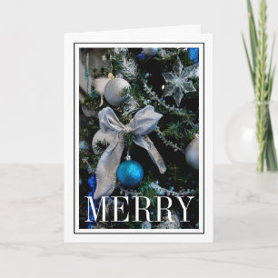 Cartes Pour Fêtes Annuelles Décorations d'arbre de Noël bleu