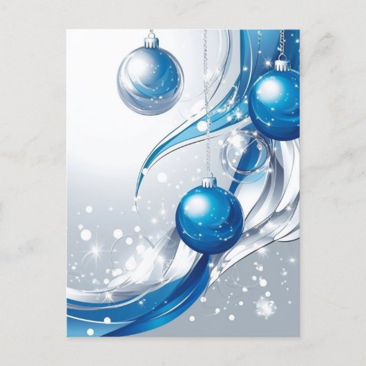 CARTES POUR FÊTES ANNUELLES DÉCORATIONS DE FÊTE BLEU / BLANC #1 (Devant)