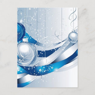 CARTES POUR FÊTES ANNUELLES DÉCORATIONS DE FÊTE BLEU / BLANC #2