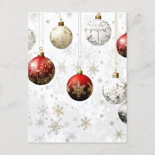 CARTES POUR FÊTES ANNUELLES DÉCORATIONS DE FÊTE ROUGE / OR #1