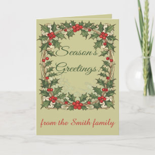 Cartes Pour Fêtes Annuelles Décorations de Noël aux baies de houx