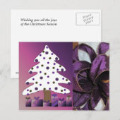 Cartes Pour Fêtes Annuelles Décorations de Noël pourpres (Devant / Derrière)