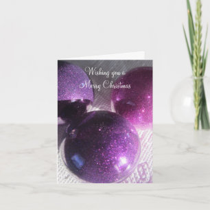 Cartes Pour Fêtes Annuelles Décorations de Noël scintillantes violettes