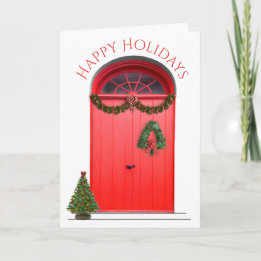 Cartes Pour Fêtes Annuelles Décorations de vacances joyeux Noël Portes rouges