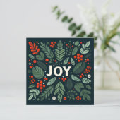 Cartes Pour Fêtes Annuelles Decorative Christmas JOY holly berries (Debout devant)