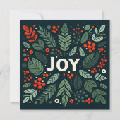 Cartes Pour Fêtes Annuelles Decorative Christmas JOY holly berries (Devant)