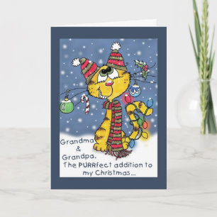 Cartes Pour Fêtes Annuelles Décoré Cat-PURRfect Noël pour grands-parents