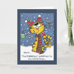 Cartes Pour Fêtes Annuelles Décoré Cat-PURRfect Noël pour maman