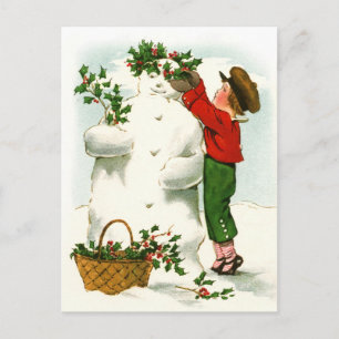 Cartes Pour Fêtes Annuelles Décorer le bonhomme de neige