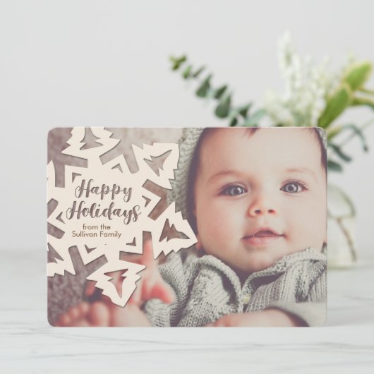 Cartes Pour Fêtes Annuelles Découpe de papier personnalisée pour les fêtes Flo (Debout devant)