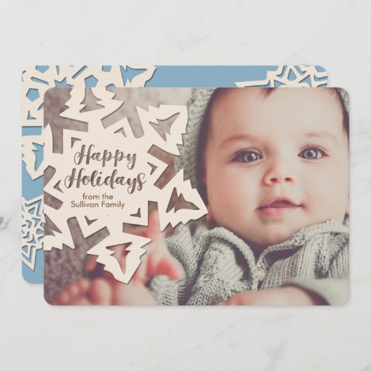 Cartes Pour Fêtes Annuelles Découpe de papier personnalisée pour les fêtes Flo (Devant / Derrière)