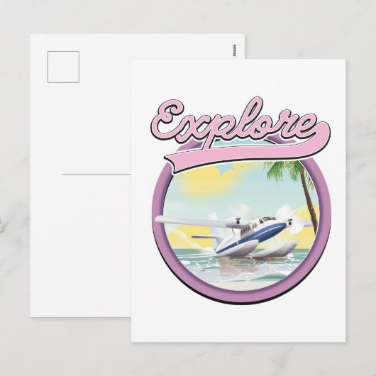 Cartes Pour Fêtes Annuelles Découvrez le logo de voyage (Devant / Derrière)