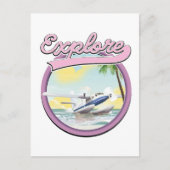 Cartes Pour Fêtes Annuelles Découvrez le logo de voyage (Devant)