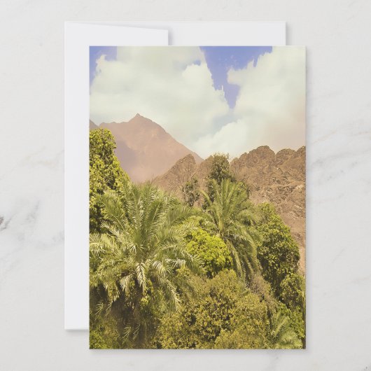 Cartes Pour Fêtes Annuelles Découvrez l'Oasis (Devant)