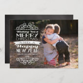 Cartes Pour Fêtes Annuelles Découvrir la typographie de Noël (Devant / Derrière)