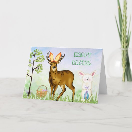 Cartes Pour Fêtes Annuelles Deer Pâques (Devant)