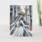 Cartes Pour Fêtes Annuelles Déesse solstice d'hiver dans la forêt (Devant)