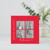Cartes Pour Fêtes Annuelles Définir Naughty | 5 Photo Collage Noël (Debout devant)