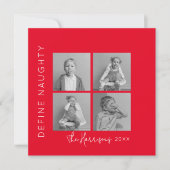 Cartes Pour Fêtes Annuelles Définir Naughty | 5 Photo Collage Noël (Devant)