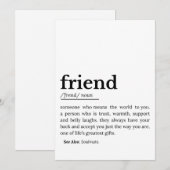 Cartes Pour Fêtes Annuelles Définition de l'ami - Sens du coeur (Devant / Derrière)