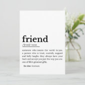 Cartes Pour Fêtes Annuelles Définition de l'ami - Sens du coeur (Debout devant)