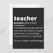 Cartes Pour Fêtes Annuelles Définition de l'enseignant - Drôle Enseignant Ense (Devant / Derrière)