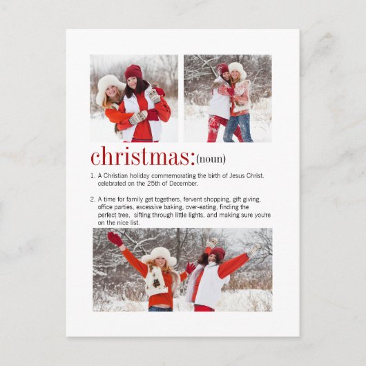 Cartes Pour Fêtes Annuelles Définition de Noël 3 Photo (Devant)