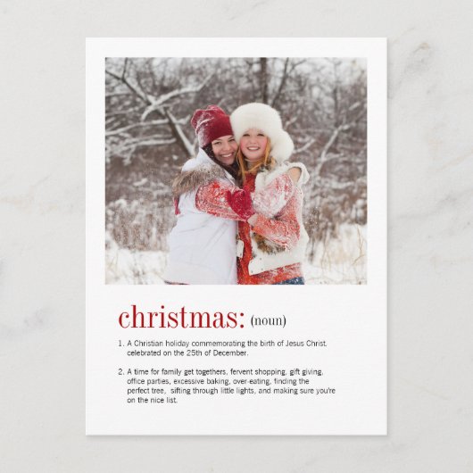 Cartes Pour Fêtes Annuelles Définition de Noël Photo (Devant)