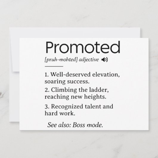 Cartes Pour Fêtes Annuelles définition drôle de collaborateur promue (Devant)