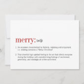 Cartes Pour Fêtes Annuelles Définition du joyeux Noël (Devant)