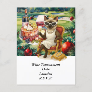 Cartes Pour Fêtes Annuelles Dégustation de vin de golf Golf & raisins