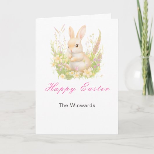 Cartes Pour Fêtes Annuelles Déjeuner de Pâques au lapin de printemps (Devant)