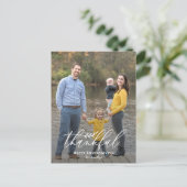 Cartes Pour Fêtes Annuelles Délicate Branche Editable Couleur Thanksgiving (Debout devant)