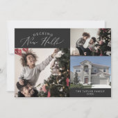 Cartes Pour Fêtes Annuelles Delicate Charcoal Deck New Halls New Home Holids (Devant)